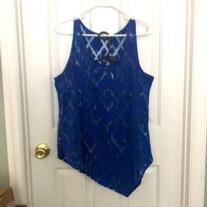 Rayon polyester spandex sheer tank top